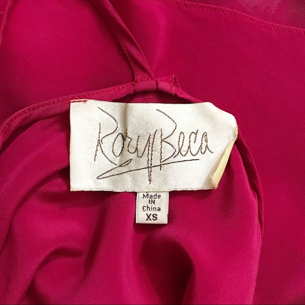 Rory Beca 100% Silk Pink Split Strap Tank - Picture 4 of 5
